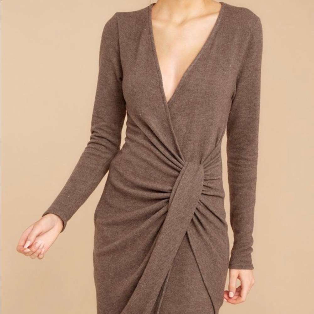 NWT Red Dress Boutique Mocha wrap sweater dress